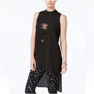 Bar III High Low Black Tunic